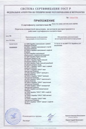  Карабин Вертикаль «GRAY» трапеция с муфтой (Keylock) в Воронеже  