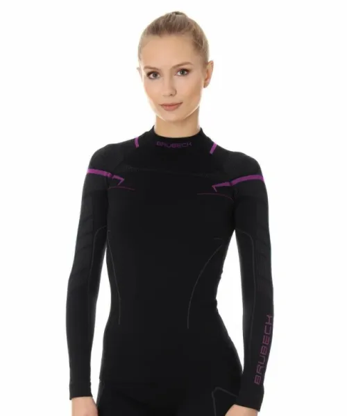 Футболка Brubeck Thermo Nilit Heat черный/розовый женская в Воронеже