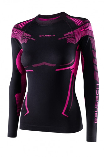 Футболка Brubeck DRY W LS1569W черный/фуксия (L)