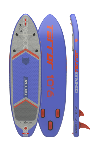 Надувной двухслойный SUP TERRO 10'6*33"*6" COMPASS blue