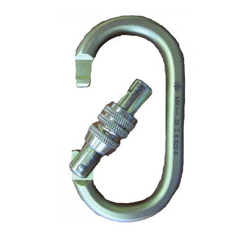  Карабин Вертикаль овал стальной Люкс с муфтой (кейлок) в Воронеже  