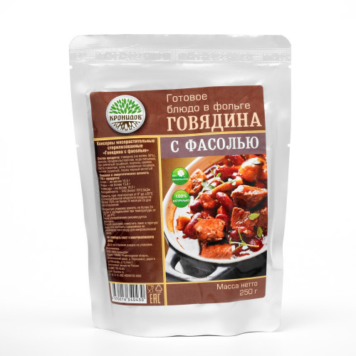 Консервы мясорастительные стерилизованные "Говядина с фасолью"