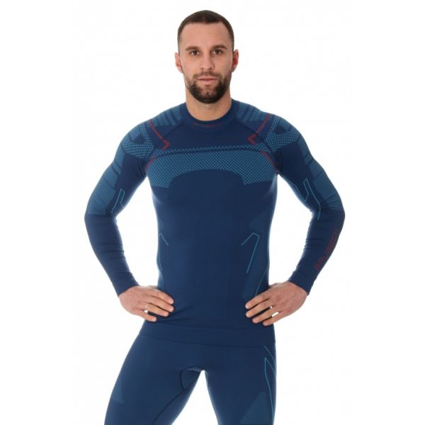 Футболка Brubeck Thermo Nilit Heat черный/голубой мужская в Воронеже