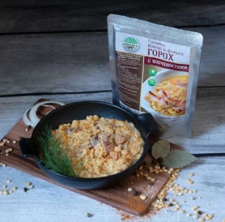 Консервы мясорастительные стерилизованные "Каша гороховая с копченостями"
