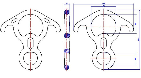 Спусковое устройство Вертикаль 8 рогатая большая дюраль 4000кг в Воронеже  