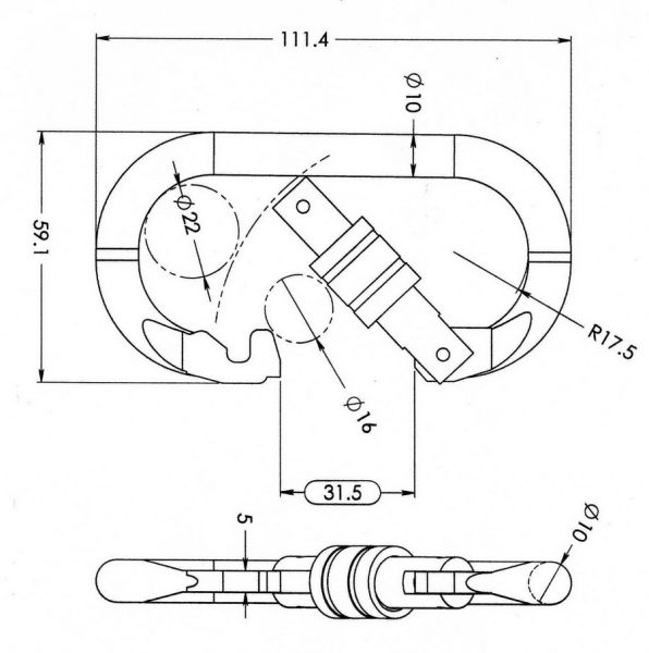  Карабин Вертикаль овал сталь ver 0208 в Воронеже  