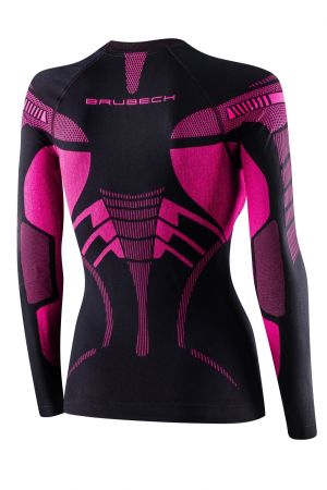 купить Футболка Brubeck DRY W LS1569W черный/фуксия