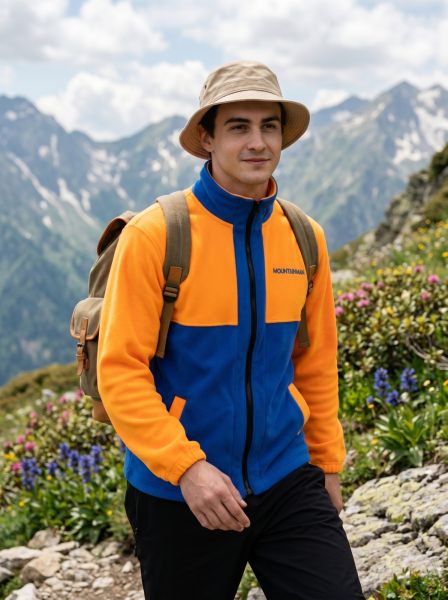 Куртка флисовая MountainMan (Оранжевый верх/Синий низ)