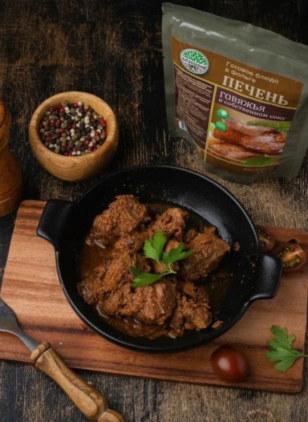 Консервы мясные из субпродуктов кусковые стерилизованные "Печень говяжья в собственном соку"