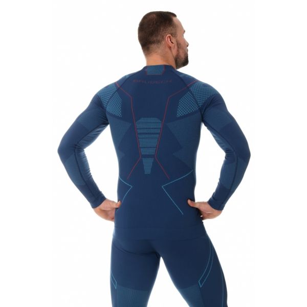 Футболка Brubeck Thermo Nilit Heat черный/голубой мужская в Воронеже